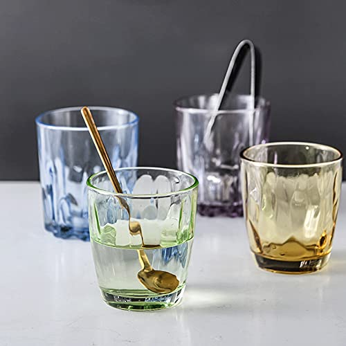 Set de 6 vasos de vidrio coloridos 8.4 oz miniatura 6