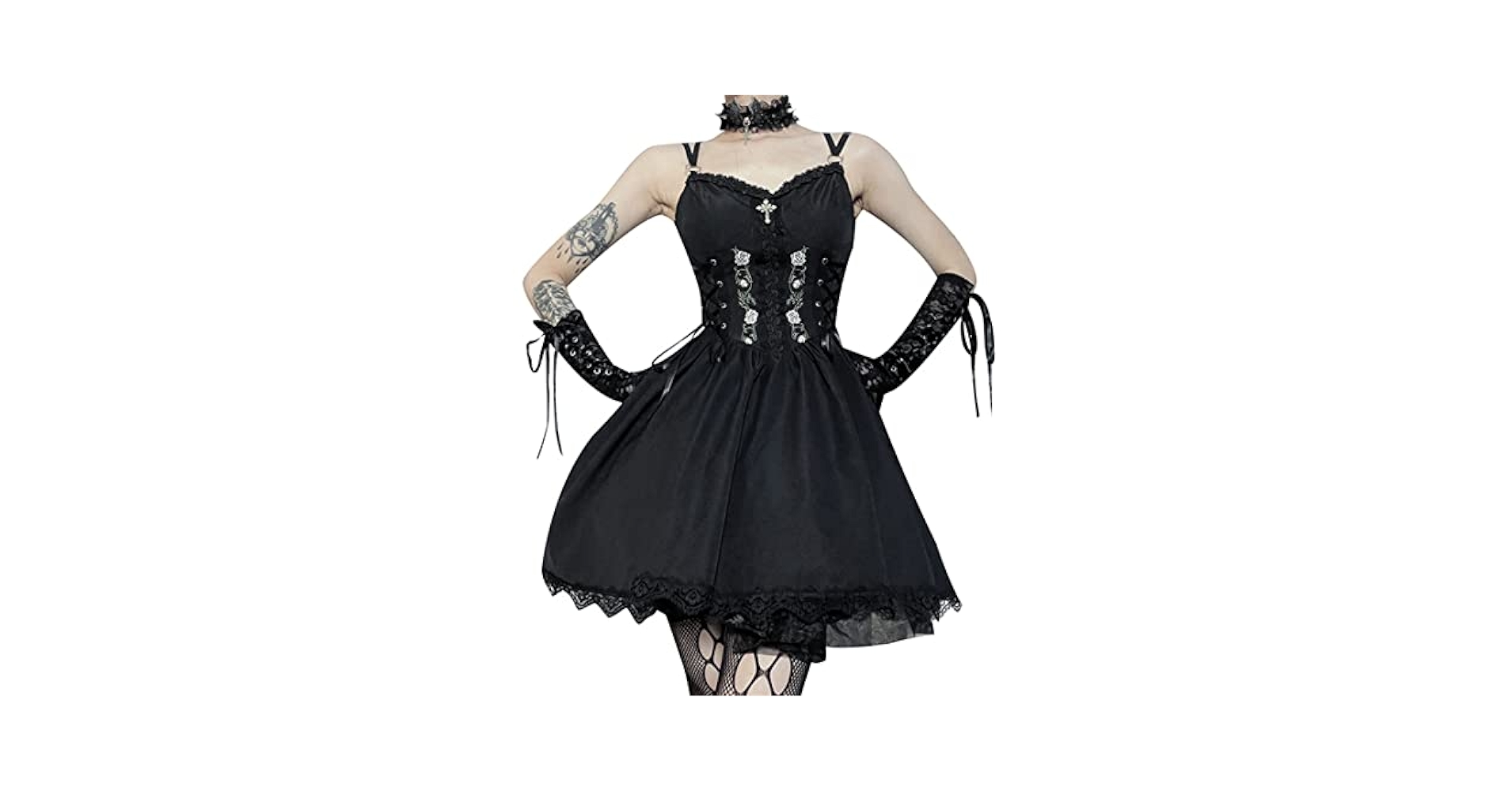 Amazon.com: XCJIKUKE Women Gothic Dress Goth A-Line Mini