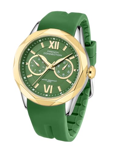 Image of French Connection Octyra | Multi-Function | Green Dial | Green Silicone Strap | Watch for Women - FCD6N