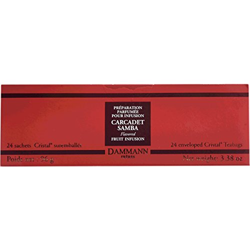 DAMMANN Freres - CARCADET Samba Fruit Infusion Tea - 24 Wrapped envelopped Tea Bags