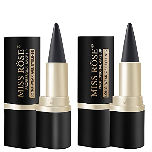 2PCS Black Eyeliner Cream Set, Makeup Eyeliner Penâ€‚ADIMANIS Eye Liners for Women Black Radiance Continuous Black Cream Gel Eyeliner Long Lasting Eye-Liner Pencil Waterproof Smudge Proof