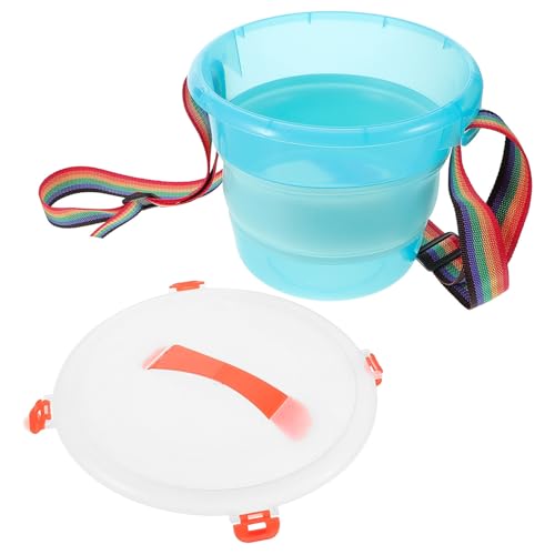 Seau pliable de pêche 6l en plastique TOYANDONA avec couvercle robuste