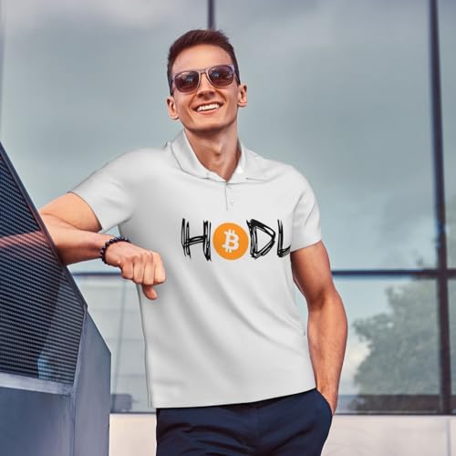 HODL Bitcoin Men’s Polo Shirts Casual Polo Shirts for Men - Image 8