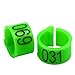 iherdsman 001-100 Multi-color Bird Leg Bands Numbered 8 mm Pigeon Parrot Chicks Duck Clip Rings Band (green)