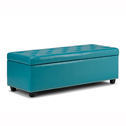 SIMPLIHOME Hamilton Storage Ottoman - 48 inch Wide Upholster