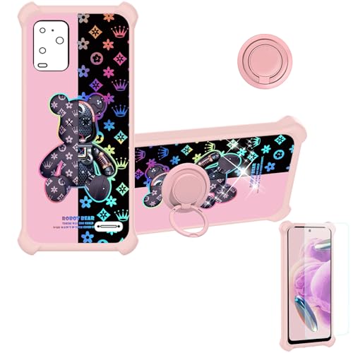 jioeuinly BLU VIEW5 Pro Case Compatible for BLU View 5 Pro Phone Case B170D Cover [with Tempered Glass Screen Protector][Hard PC + Soft Silicone][Ring Support] [Colorful Reflect Light] IMDF-JXX