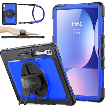 SEYMAC stock Capa para tablet Samsung Galaxy Tab S10 Ultra/S9 Ultra 14,6 polegadas com protetor de tela para lápis [alça giratória 360] e suporte, capa para Galaxy Tab S10 Ultra/S9 Ultra 14,6