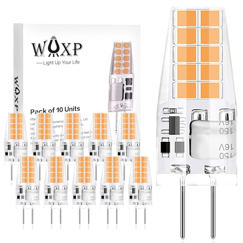 G4 LED Bulbs Warm White 2W, 12V 3000K 2-Pin Capsule Lamp Bulb, Equivalent 20W G4 Halogen Light Bulbs, Non-Dimmable, No Flickering, Pack of 10
