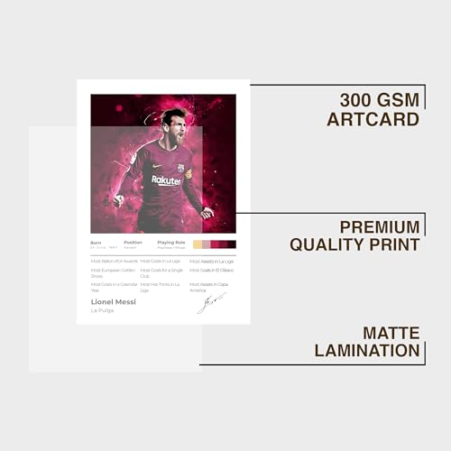 Image of CodersParadise Elite Playmaker Football Poster Frame | Premium A4 Framed Wall Art for Bedroom, Office & Gaming Setup | Dynamic Soccer Legend-Inspired Decor for Fans & Collectors