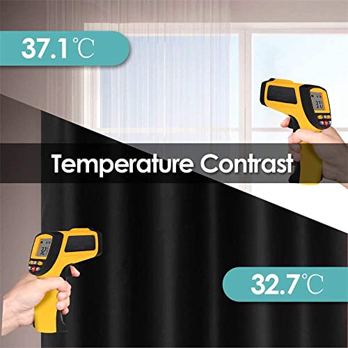 Hofamplly Blackout Window Curtains 102 Inches Long, Black Rod Pocket Room Darkening Curtains, Polyester Noise Reduction Curtains & Drapes For Bedroom, Living Room,2 Panels 52" W X 102" L #TOP3