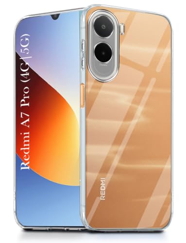 Image of Jkobi Silicone Back Cover Case for Redmi A7 Pro 5G (Clear Shockproof Case with Camera Protection | Soft and Flexible | Transparent)