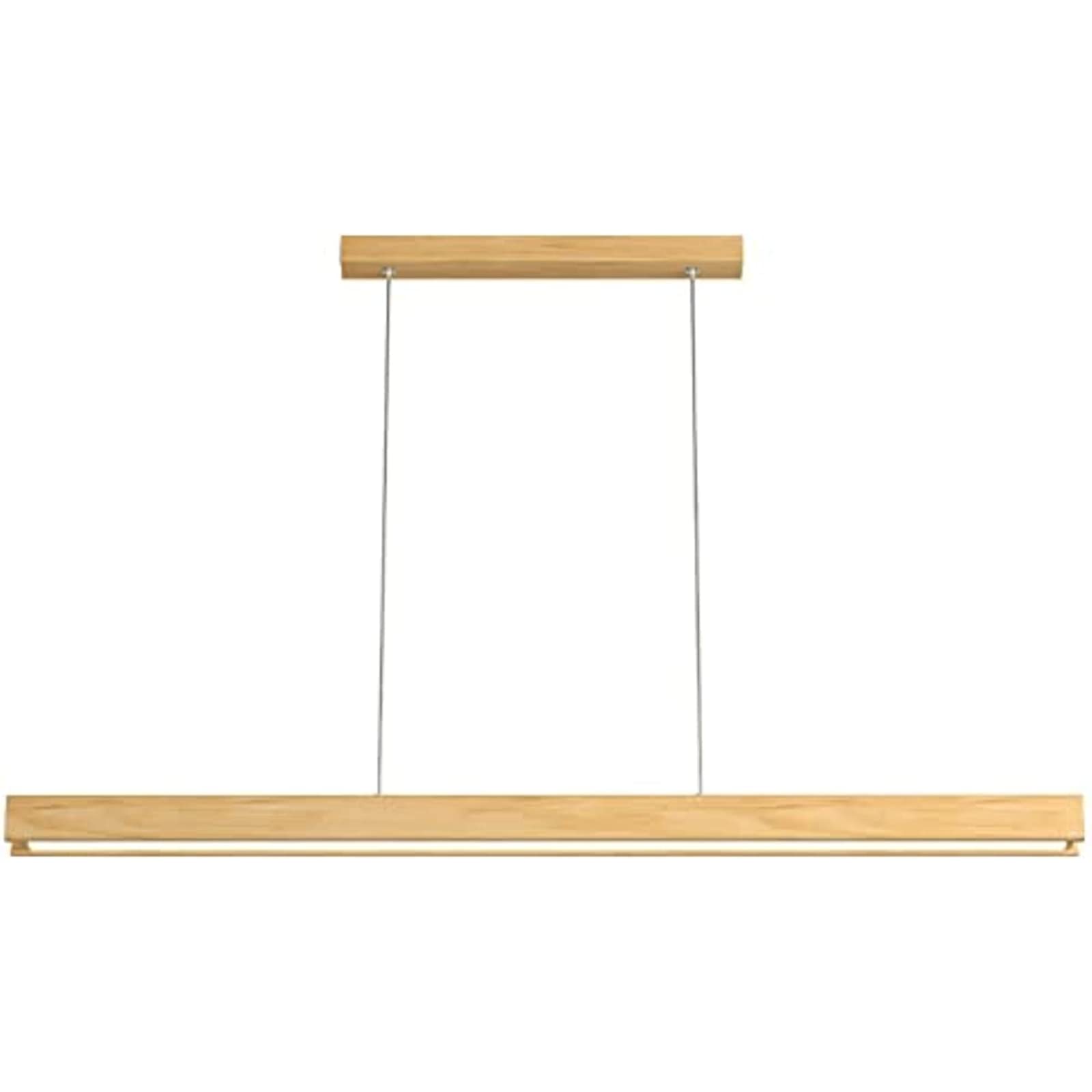 TOTLAC LED Pendant Lights Dimmable - Modern Wooden Dining Table Over Suspension Lamp, Height Adjustable Hanging Lamp with Remote Control, Chandeliers for Restaurant Living Room Kitchen Bar (120CM) (S
