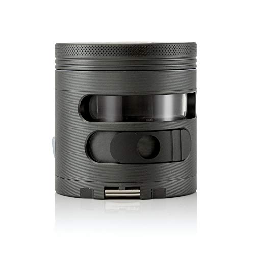 Tectonic9 Manual Herb Grinder Herbal Spice Electric Automatic Dispenser Large 2.5" Aluminum Alloy (Gray)