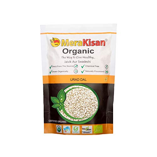 MeraKisan Organic White Urad Dal, 500 g
