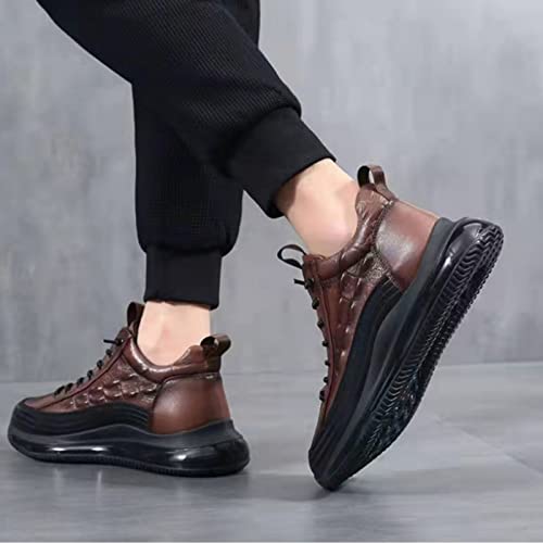 AngryMonkey Mens Elastic Laces High-Top Sneaker Autumn & Winter 2022 New Thermal Invisible Platform Height Increasing Elevator Shoes-2In3