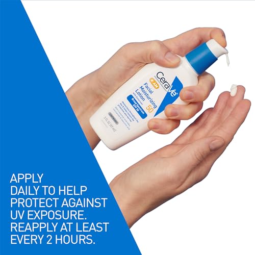 CeraVe AM Facial Moisturizing Lotion SPF 50 | Face Moisturizer with SPF, Hyaluronic Acid, Niacinamide & Ceramides | Non-Greasy | Blends Seamlessly With No White Cast | Non Comedogenic Sunscreen | 3 Oz - Image 5
