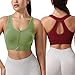 Senlinyoga Zip Front Sports Bras for Women-Medium Support Padded Bra Fitness Workout Yoga Gym Running Crop Tank Top