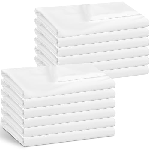 12 Pack White Bulk Flat Sheets Only Twin Size, Easy