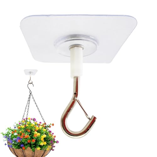 Appendini per piante da soffitto, senza foro, autoadesivi, resistenti, decorazione per la casa con fibbia di sicurezza per appendere quadri, ghirlande, lanterne, fioriere, borse
