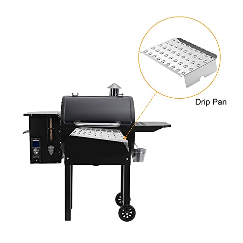 AJinTeby Drip Tray Heat Baffle Replacement for Select Camp Chef 24 Series Pellet Grills, PG24SG-4, SmokePro SG 24, STX 24, Heavy Duty Steel Drip Pan Fits Traeger Pro 20 22 575 Series