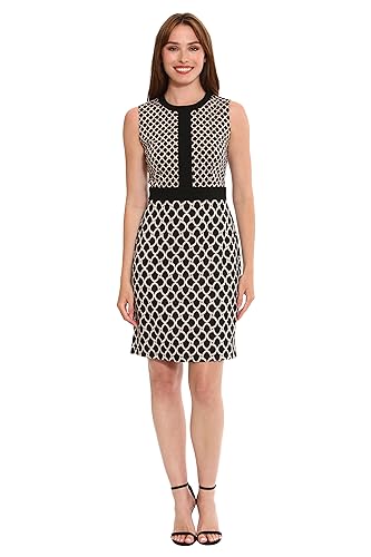 London Times Women's Polished Office Chic Menswear Colorblock Sheath