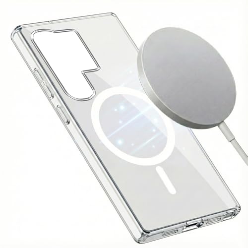 Image of Jkobi Lifetime Anti-Yellow MagSafe Compatible Clear Back Cover Case for Samsung Galaxy S25 Ultra (Sleek Hard Crystal | Shockproof and Camera Protection)