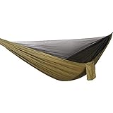 Camping Hammock Double Portable Hammocks with Mosquito Net, Lightweight Nylon Parachute Hammocks for...