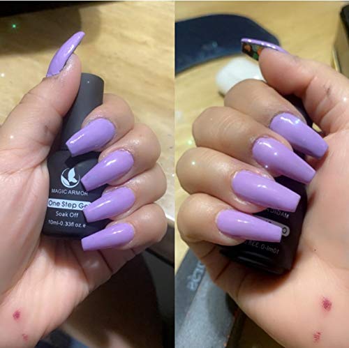 MAGIC ARMOR One Step Gel Nail Polish Set 10ml No Need Base and Top Coat Blue Nail Polish Pink Gels Purple Yellow Orange Gel Polish Summer Colors