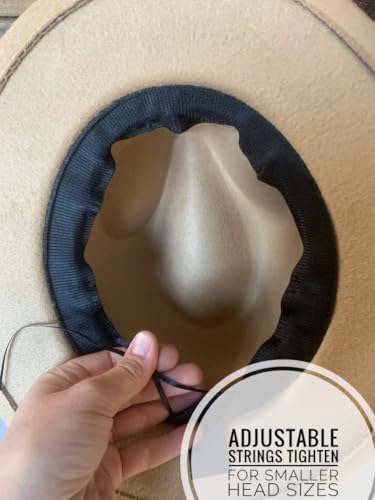 Matching Mommy and Me Hats, Wide Brim Felt Fedora Hats for mom and daughter, Cowgirl Hat for Women and Girls, Fall Winter Accessory, Stylish Flat Brim Boho fashion (Black)4