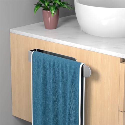 Image of HUFEEOH Hand Towel Holder, Self Adhesive Towel Bar Towel Holder for Kitchen Cabinet, Stainless Steel Bath Towel Holder Stick on Wall