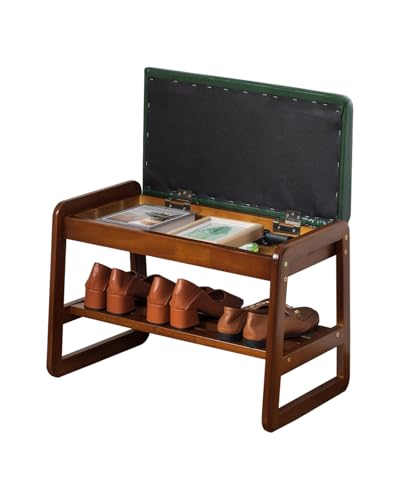 ABAMFUR Shoe Rack Bench, Solid Wood Entryway Bench with Flip-Open