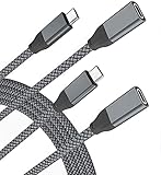 Cable Extensión USB Tipo C 1M 2-Pack,Cable Alargador USB-C 3.1 Gen2 10Gbps Macho a Hembra USBC,Thunderbolt 3 Compatible Cable Extensor Para Magsafe Cargador,iPhone 12 Mini Max,iPad 8 Pro 11 12.9 Air 4