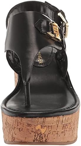 Tommy Hilfiger Women's VANI Wedge Sandal, Black 002, 7 | Image 1