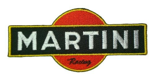 MARTINI RACING Porsche Retro TeamBlack Patch Sew Iron on Logo Embroidered Badge Sign Emblem Costume BY Dreamhigh_skyland