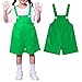 Youth Shortalls Sleeveless Romper Kids Girls Boys Bib Overall Shorts Soft Plain Short Jumpsuit (Green, 7-8 Years)