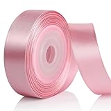 AiQInu Nastro Raso Rosa Gold, 25mm x 22m Per Confezioni Regalo, Fai Da Te, Bouquet, Nastri Per Pacchi Regalo Per Matrimoni，Progetti Di Cucito, Creazione Di Fiocchi, Decorazioni