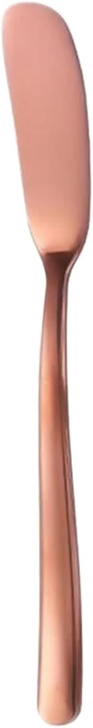 Butter Knives 16pcs Stainless Steel Butter Knife Cheese Dessert Jam Cream Cutlery Marmalade Toaster Spreader Kitchen Gadgets(Rose gold)