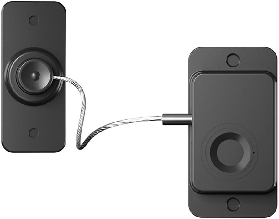 Fingerprint Lock for Drawers, Cabinets, Refrigerators & Doors - USB Rechargeable for smart Keyless Entry Security Device with Long Battery Life - Black