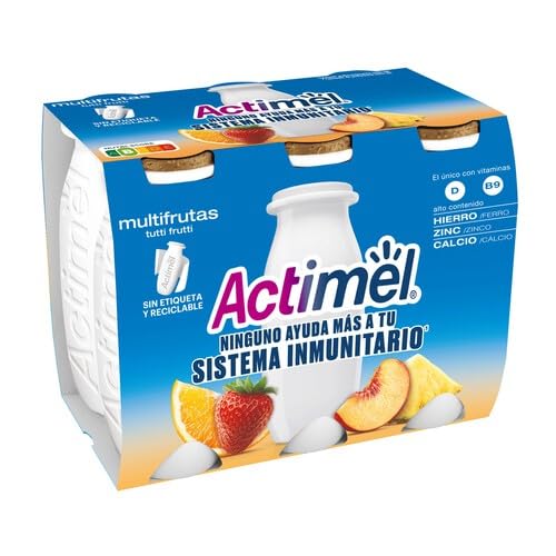 (Pack de 4 und,) ACTIMEL 600gr. VARIOS, DANONE (PRODUCTO REFRIGERADO) (Multifrutas (Tuti Fruti))