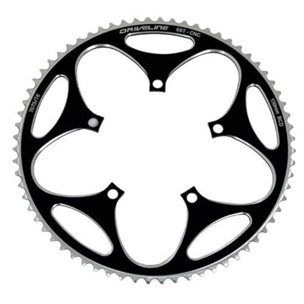 DRIVELINE ６８Ｔチェーンリング7075　ブラック　新品 Amazon | Driveline 68T CNC AL7075 ロードバイク 自転車