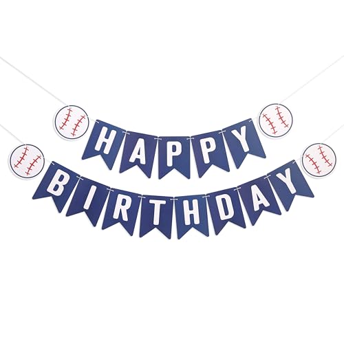 Image of Baseball Happy Birthday Banner,Baseball First /1st Birthday Decoration | Rookie Of The Year Banner,Sporty Birthday Decor