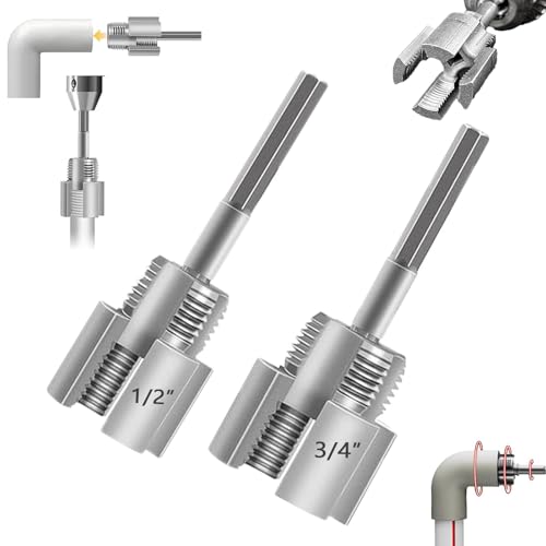 Integrated Internal & External Pipe Threading Tool,Pipe Thread Cutting Tool, 1/2'' 3/4'' Dies, Dual-Function Pipe Thread Cutting Tool,for Drill Cutting Threading(DN15+DN20)