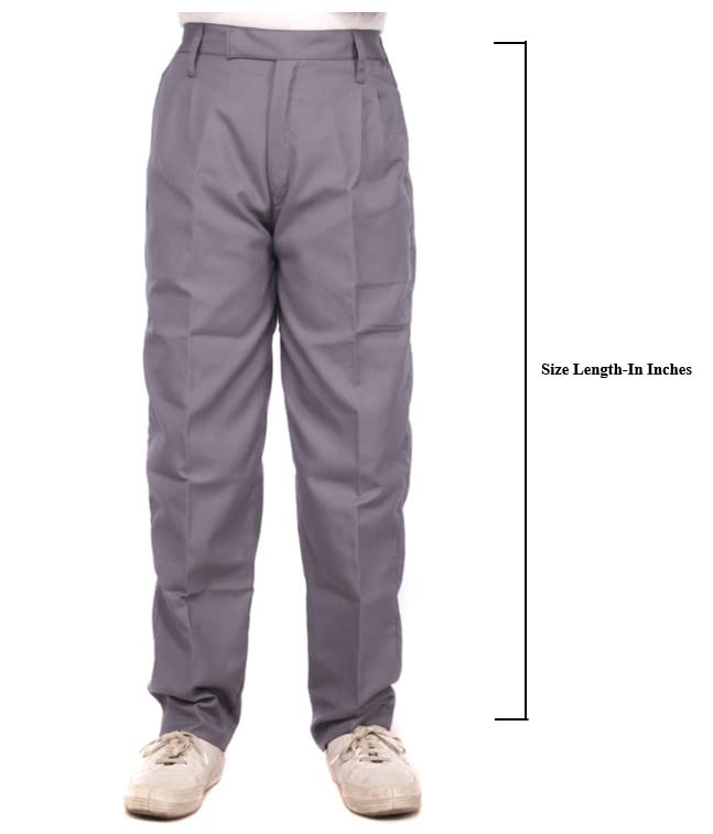 Image of D V Enterprise School Uniform Boys Grey Full Pant with Elastic Regular Fit