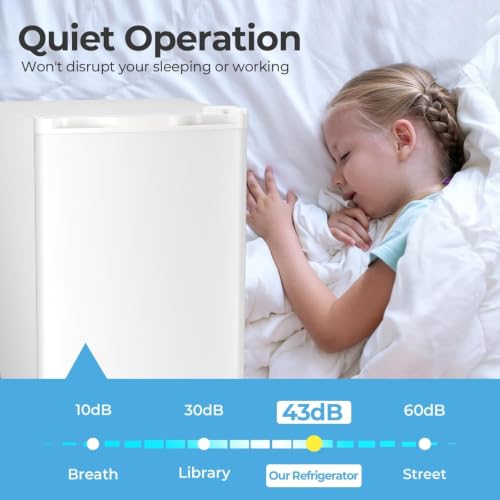 Image of COWSAR 2.56 Cu.Ft Mini Fridge Quiet Low Temp Chilled Storage for Home Office Dorm, Upright Freezer Style