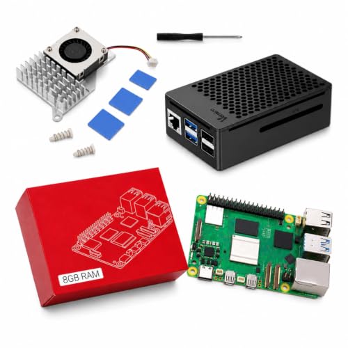 Vemico ���Y�x���[�p�C5 8GB �L�b�g for Raspberry Pi 5 8GB Kit �Z�K�� ���Y�x���[�p�C�Z�b�g�~�jPC | Pi 5 8G�{��,�É��A�N�e�B�u�N�[���[,�����MABS�P�[�X,�h���C�o�[�t Pi 5 Starter Kit 