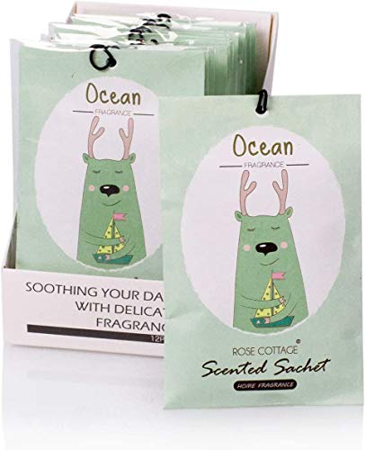 ROSE COTTAGE 12 Packs Ocean Closet Deodorizer Air Freshener Long Lasting Scented Dawers Sachets Smell Goods for House