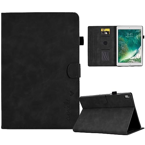 AsWant Custodia Cover Compatibile con iPad 9,7 Zoll (Modell 2018/2017, 6./5. Generation) / iPad Air 2/Air 1 Tablet - PU Leder Ultra Sottile Smart Custodia Tablet iPad 9.7 Zoll (Nero)