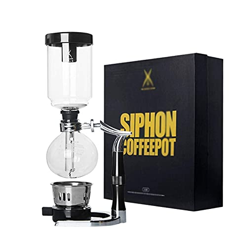 NC XIKUO Kaffee-Siphon-Maschine, Siphon-Kaffeemaschine Vakuum-Glas-Siphon-Topf-Perkolatoren mit Griff 1-3 Tassen Siphon…