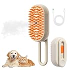 4 in 1 Cat Steam Brush for Shedding, Rechargeable Steam Pet Brush for Dog and Cat, Anti-Static, Massage, Cleaning, Shedding & Combing All In One!(Brown)