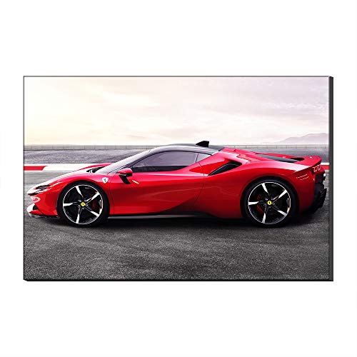 Ferrari - Lienzo decorativo para pared, diseño de coche deportivo de cinco vendedores 80 x 120 cm